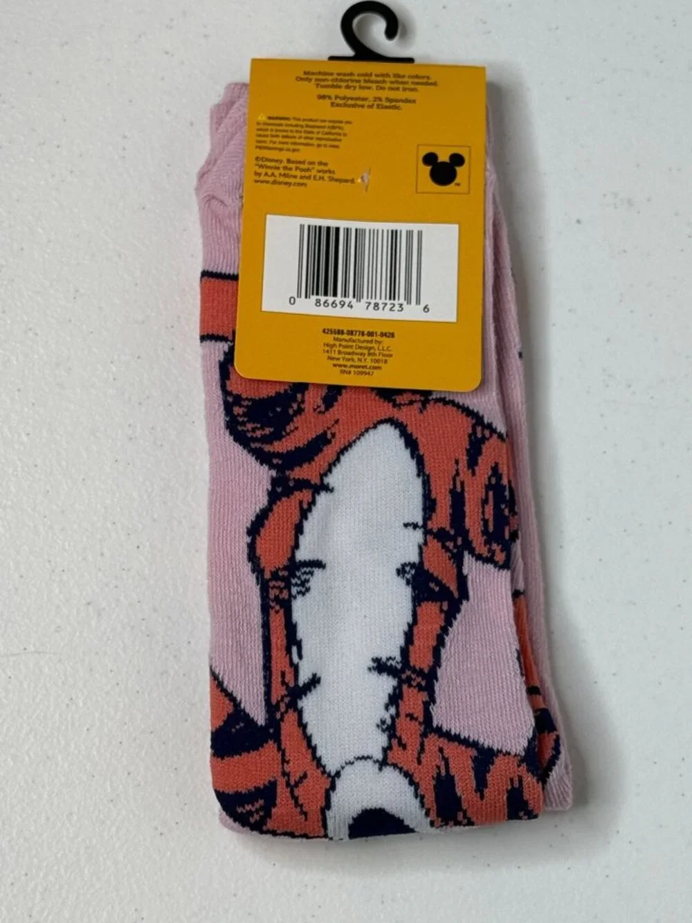 Disney Tigger Crew Socks Pink Winnie the Pooh NWT